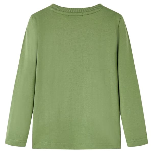 vidaXL T-shirt med långa ärmar för barn ljus khaki 128