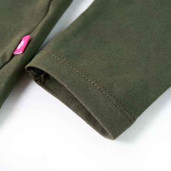 vidaXL T-shirt med långa ärmar för barn khaki 104