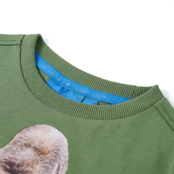 vidaXL Langærmet T-shirt til børn str. 128 lys kakifarve