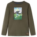 Miniatyrbillede 1 af 7: vidaXL Langærmet T-shirt til børn str. 128 kakifarvet