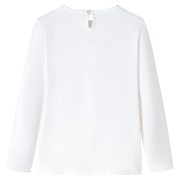vidaXL Langærmet T-shirt til børn str. 104 ecrufarvet