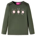 Miniatyrbillede 1 af 7: vidaXL Langærmet T-shirt til børn str. 128 kakifarvet