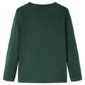 Miniatyrbillede 2 af 7: vidaXL Langærmet T-shirt til børn str. 92 mørkegrøn