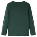 Miniatyrbillede 2 af 7: vidaXL Langærmet T-shirt til børn str. 104 mørkegrøn