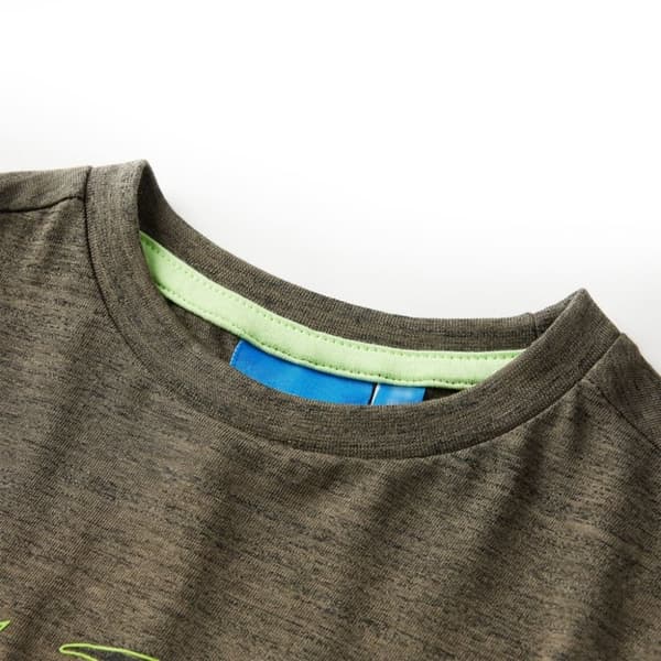 vidaXL Langærmet T-shirt til børn str. 92 kakimeleret