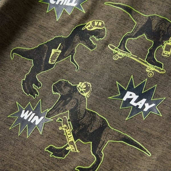 vidaXL Langærmet T-shirt til børn str. 92 kakimeleret