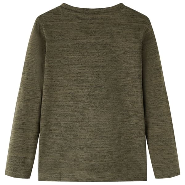 vidaXL Langærmet T-shirt til børn str. 92 kakimeleret