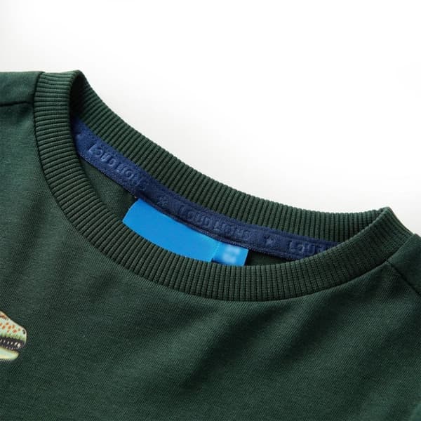 vidaXL T-shirt med långa ärmar för barn mörkgrön 92