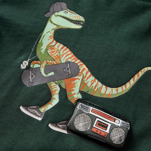 vidaXL T-shirt med långa ärmar för barn mörkgrön 92