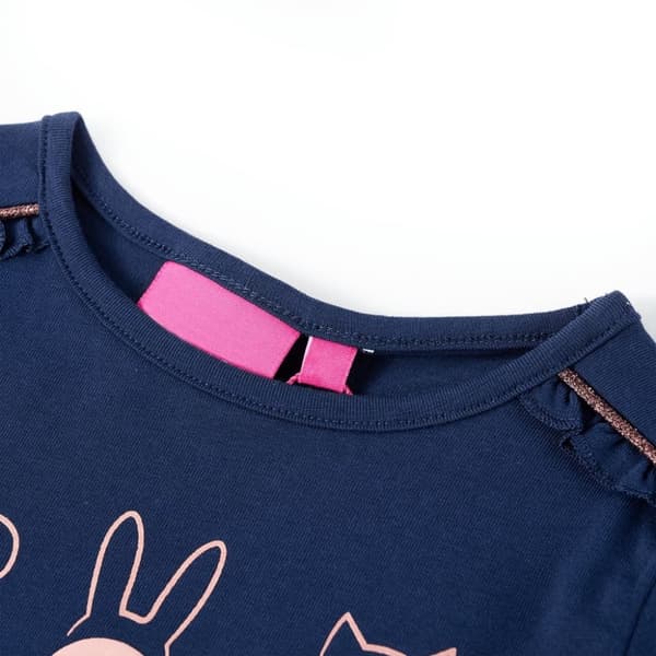 vidaXL T-shirt med långa ärmar för barn marinblå 92