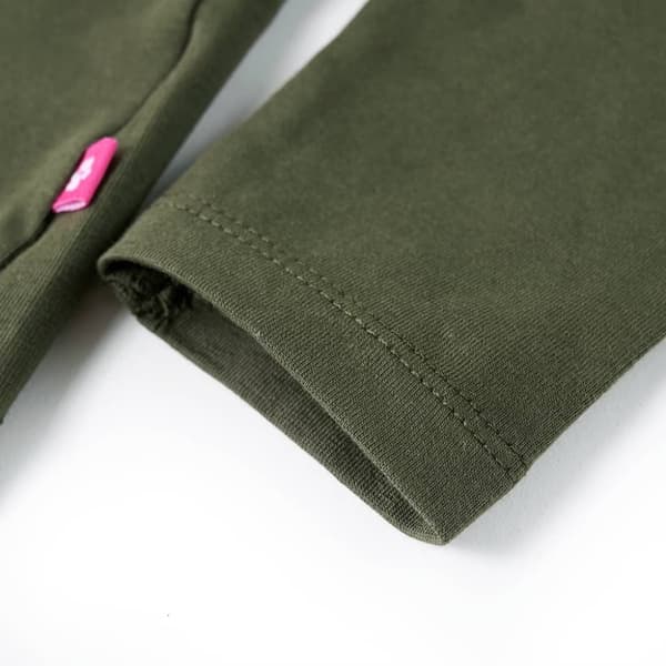 vidaXL T-shirt med långa ärmar för barn khaki 140