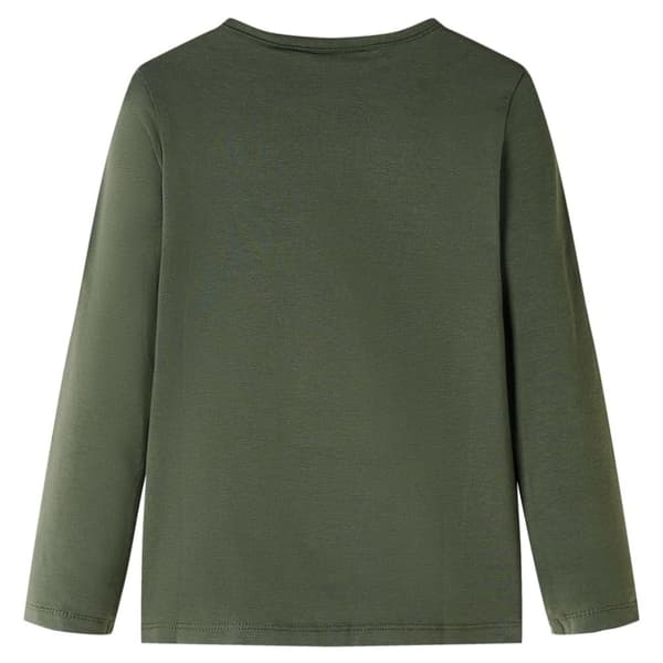 vidaXL T-shirt med långa ärmar för barn khaki 140