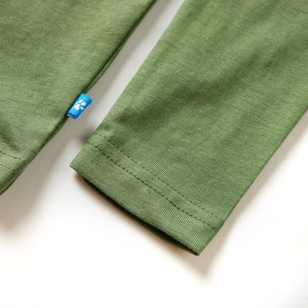 vidaXL T-shirt med långa ärmar för barn ljus khaki 116