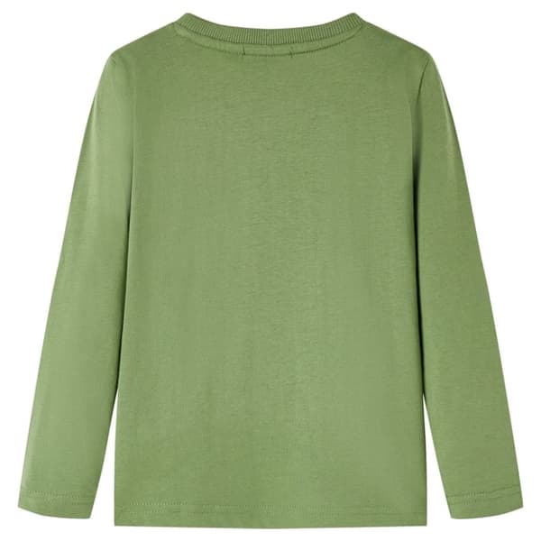 vidaXL T-shirt med långa ärmar för barn ljus khaki 116