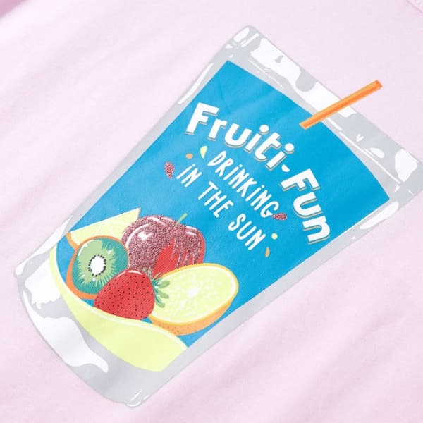 vidaXL T-shirt för barn mild rosa 128