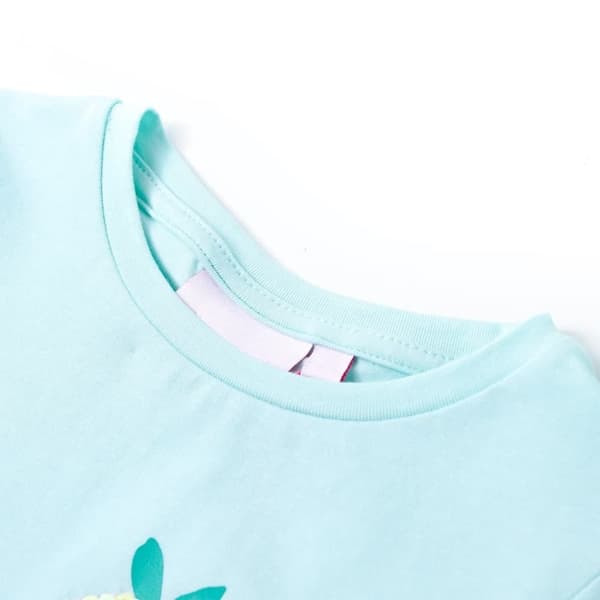 vidaXL T-shirt för barn ljusblå 128