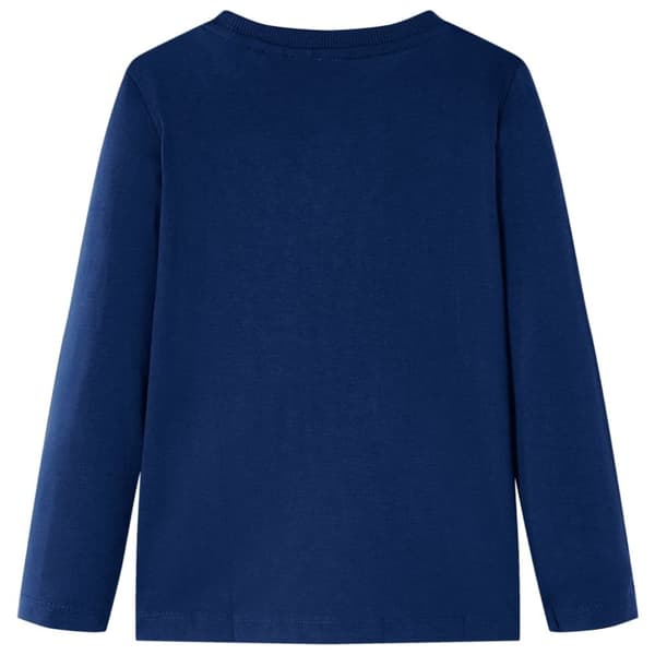 vidaXL T-shirt med långa ärmar för barn marinblå 116