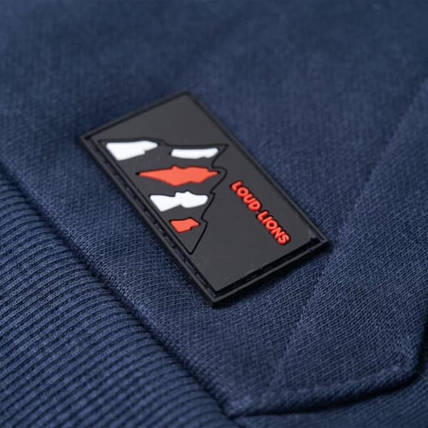 vidaXL Barnhoodie blå melange och orange 140