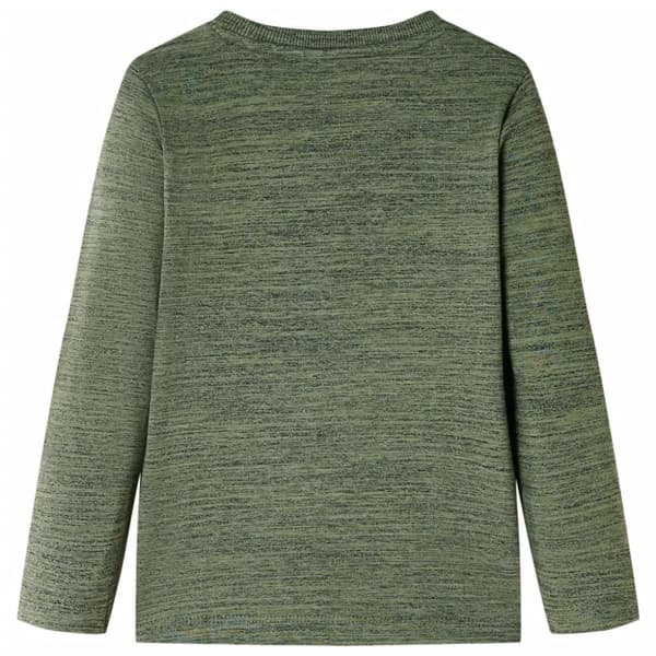 vidaXL T-shirt med långa ärmar för barn khaki melange 116
