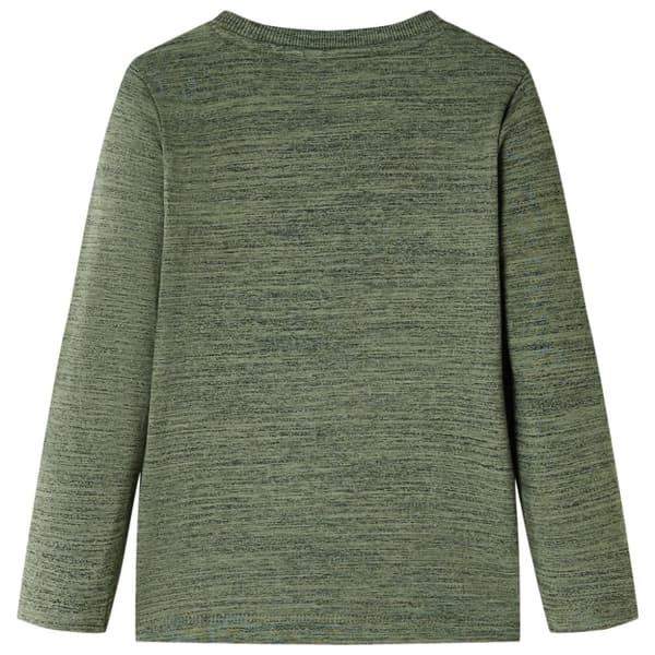 vidaXL T-shirt med långa ärmar för barn khaki melange 104