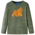 Miniatyrbild 1 av 7: vidaXL T-shirt med långa ärmar för barn khaki melange 104