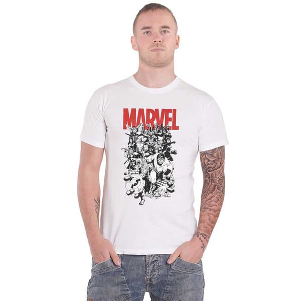 Mousse White Marvel Characters Print Full Sleeve T-Shirt main image 1