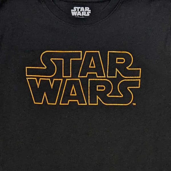 Star Wars T Shirt Logo Outline Official Mens Black