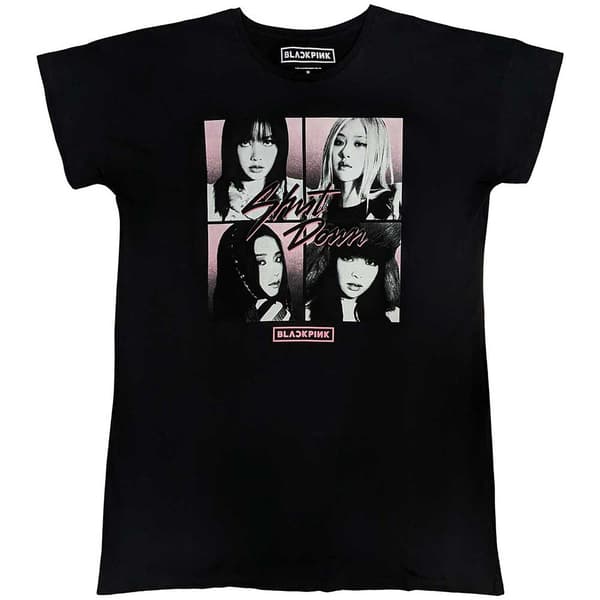 BlackPink Shut Down Photo Grid Nightdress Black XL