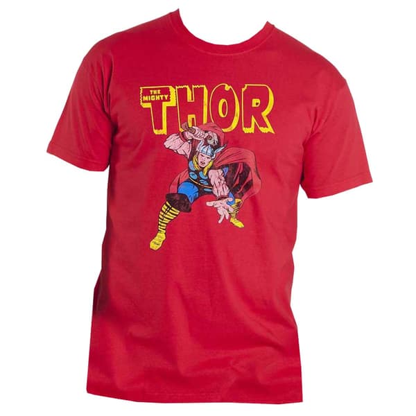 Thor T Shirt Hammer Distressed Official Mens Red