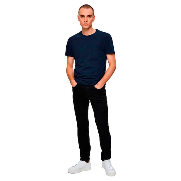 Selected Lyhythihainen O-pääntie B T-paita New Pima 3 Yksiköitä Sininen XL Mies
