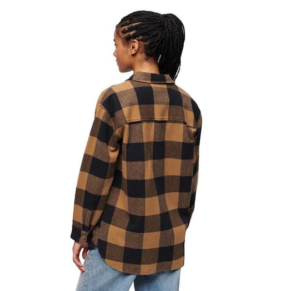 Superdry Långärmad Tröja Check Brun S Kvinna