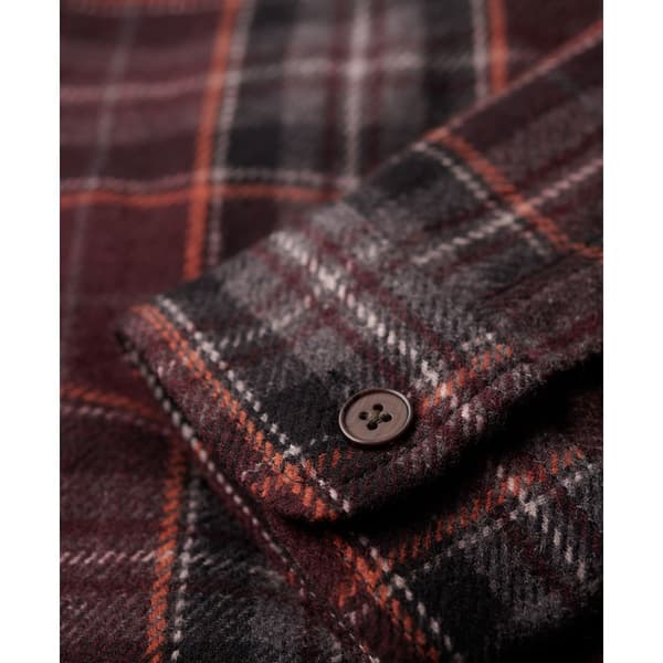Superdry Lang ærmet Skjorte Merchant Quilted Brun M Mand