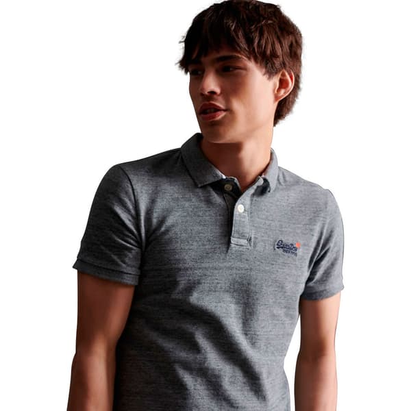 Superdry Økologisk Bomulds Kortærmet Poloshirt Classic Pique Grå 3XL Mand