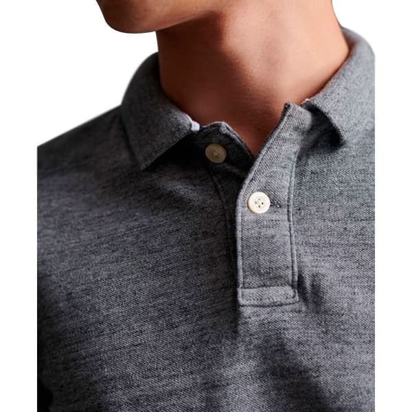 Superdry Økologisk Bomulds Kortærmet Poloshirt Classic Pique Grå 3XL Mand