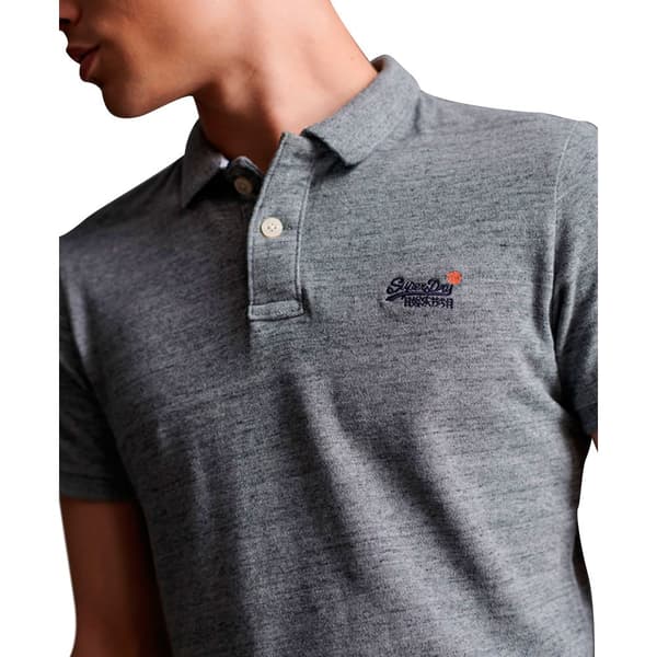 Superdry Økologisk Bomulds Kortærmet Poloshirt Classic Pique Grå 3XL Mand