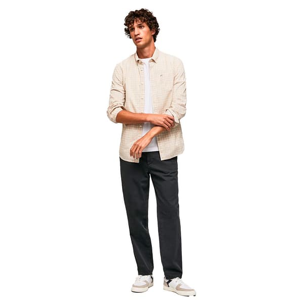 Pepe Jeans Lang ærmet Skjorte Lincoln Beige XL Mand