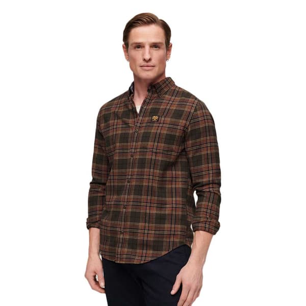 Superdry Långärmad Tröja Cotton Lumberjack Brun 2XL Man