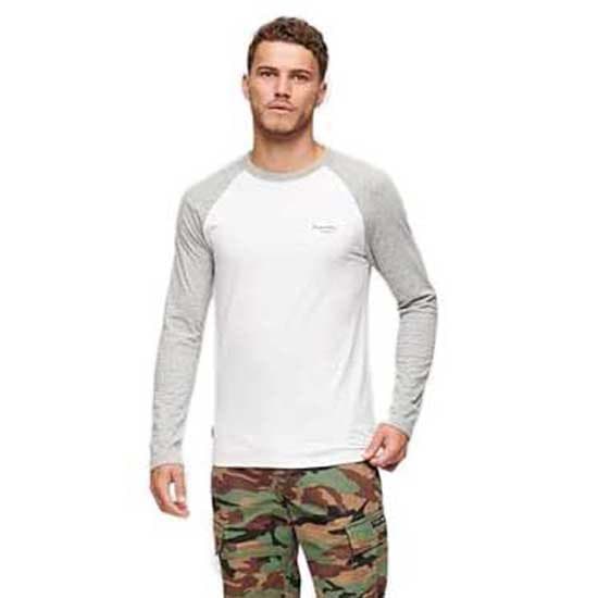 Superdry Långärmad T-shirt Essential Baseball Vit XL Man