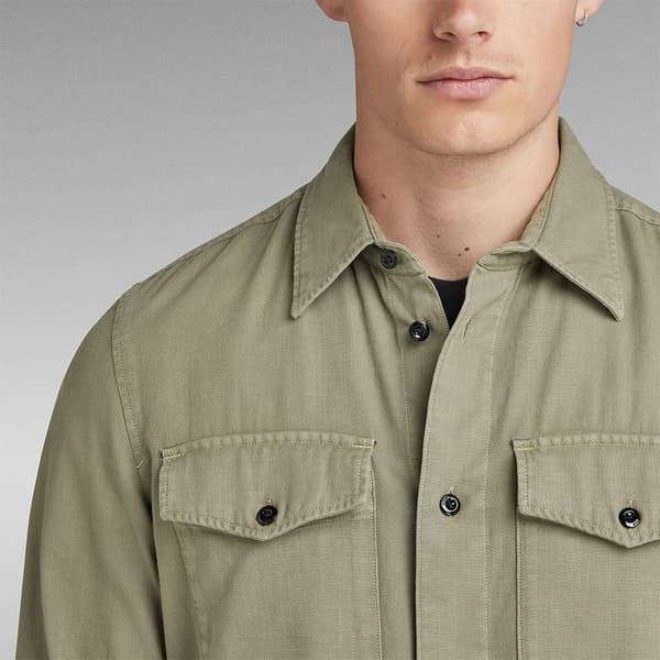 G-star Lang ærmet Skjorte Marine Beige L Mand