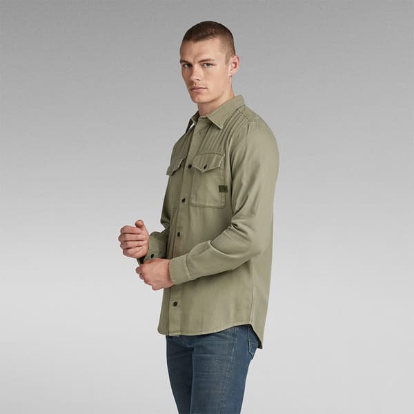 G-star Lang ærmet Skjorte Marine Beige L Mand