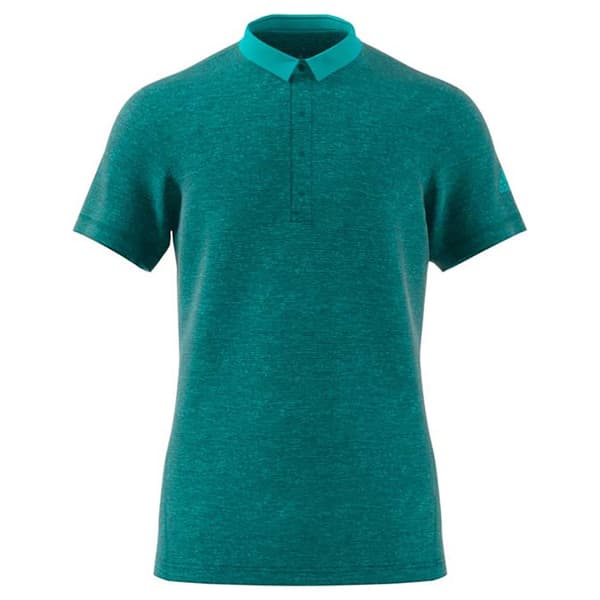 Adidas Kortärmad Pikétröja Heathered Grönt S Man