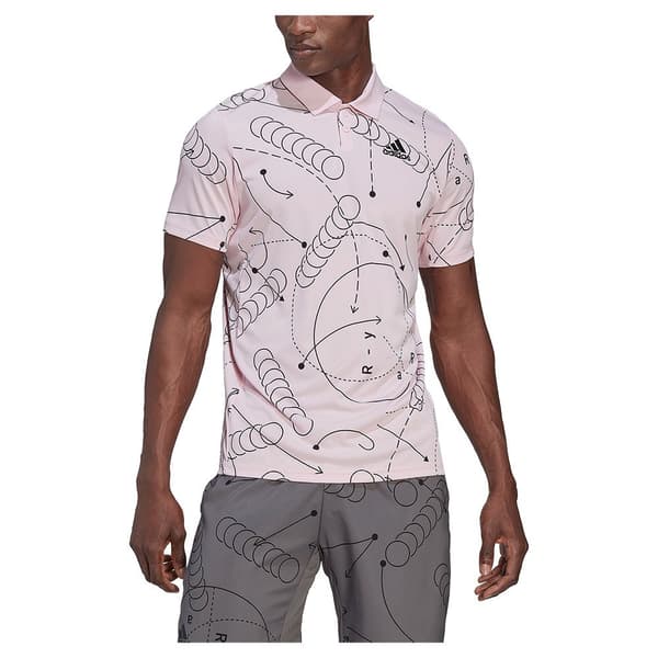 Adidas Kortärmad Piké Club Graphic Vit M Man