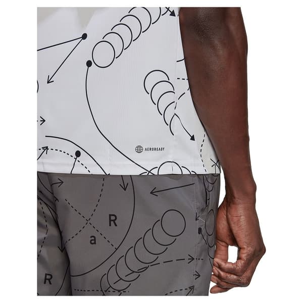 Adidas Kortärmad Piké Club Graphic Vit S Man