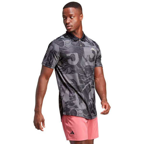 Adidas Lyhythihainen Poolo Club Graphic Harmaa S Mies