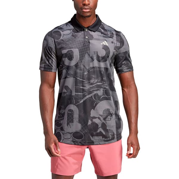 Adidas Lyhythihainen Poolo Club Graphic Harmaa S Mies