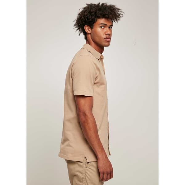 Urban Classics Kortærmet Skjorte Knitted Beige M Mand