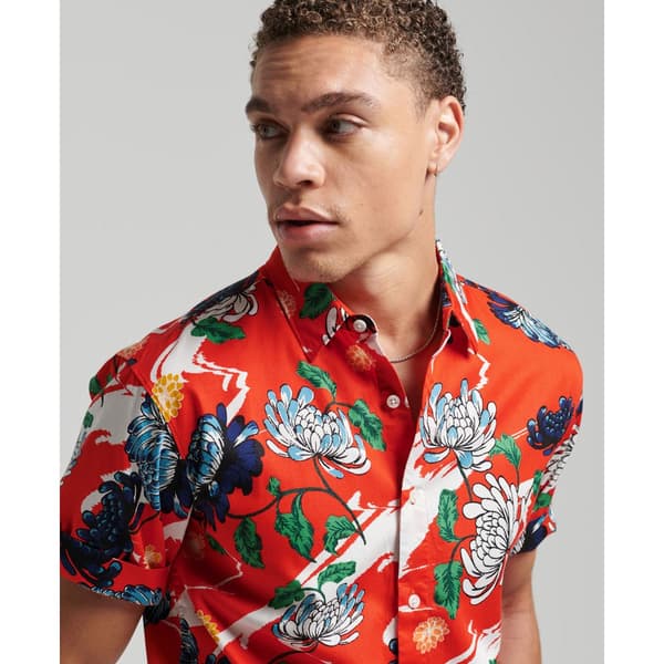 Superdry Lyhythihainen Paita Vintage Hawaiian Oranssi M Mies