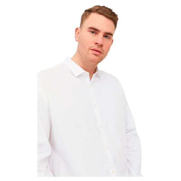 Jack & Jones Pitkähihainen Paita Blacardiff Plus Valkoinen 8XL Mies