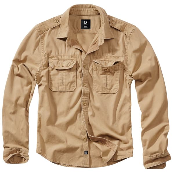 Brandit Lang Ærmet Skjorte Vintage Beige 6XL Mand