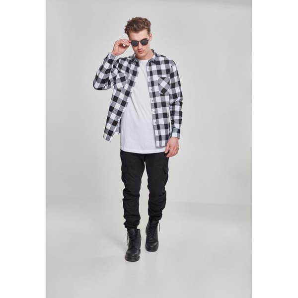 Urban Classics Basic Flannelskjorte Sort XS Mand